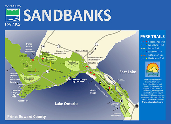 Sandbanks Park Trail Map